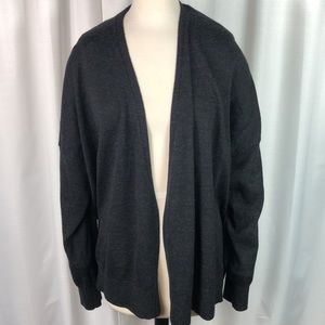 Allsaints Charcoal Merino Cardigan Vented Sides L